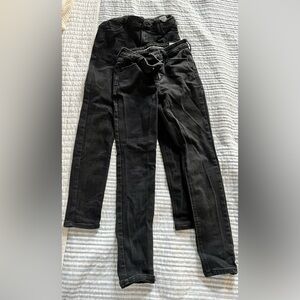 TWO (2) PAIR BLACK OLD NAVY SUPER SKINNY JEAN - Size 6P